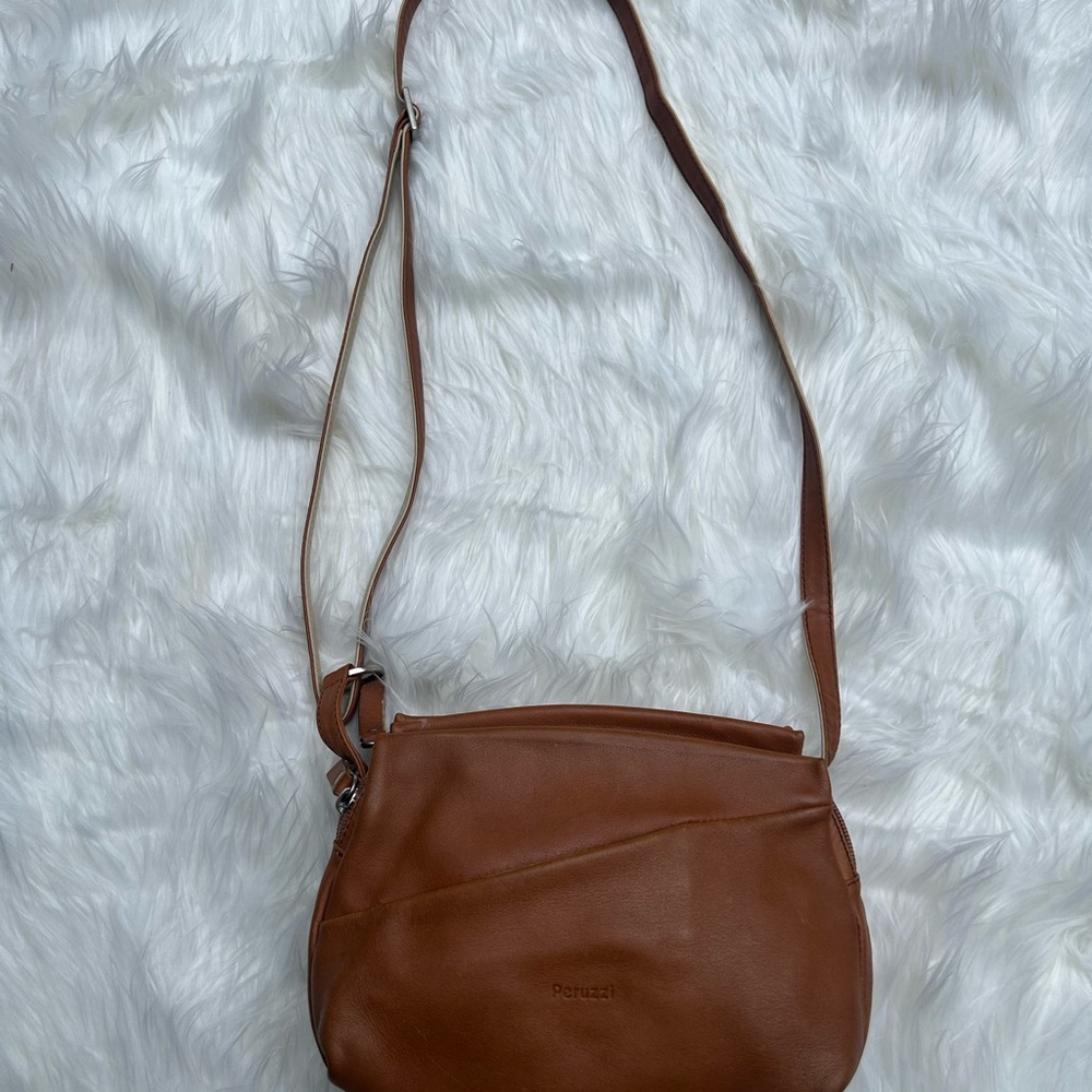 Brown Peruzzi Leather Shoulder Bag